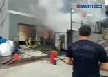 Hadımköy'de fabrikada yangın (Video)
