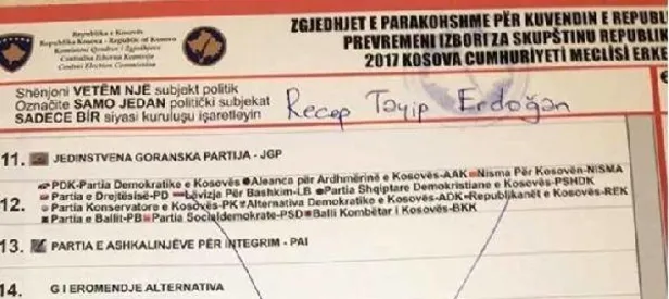 Kosova seçimlerine Erdoğan damgası