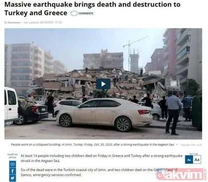 İzmir’deki deprem dünya basınında!