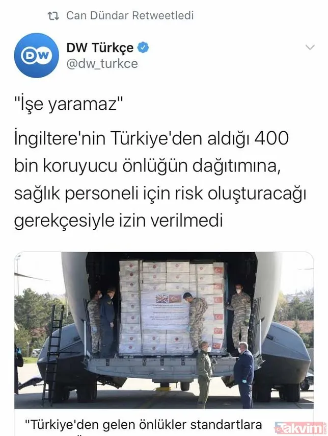 'İçimizdeki İngilizler' Türkiye’nin İngiltere’ye tıbbî yardım malzemesi göndermesini hazmedemedi!