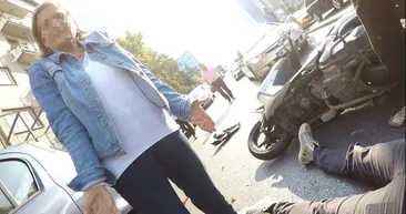 Yaralı ile ilgilenmek yerine aracına baktı