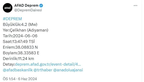 SON DEPREMLER | Adıyaman'da 4,2 büyüklüğünde deprem! AFAD duyurdu-2