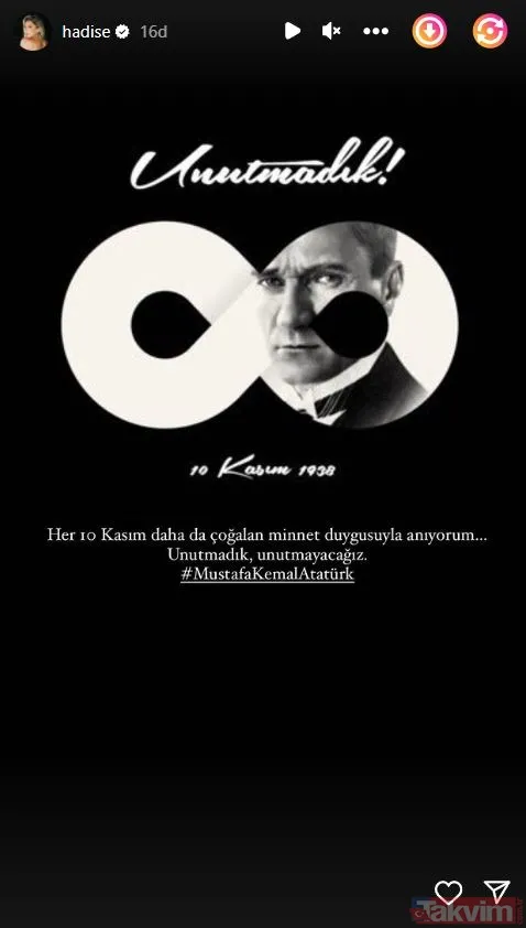 Ünlüler 10 Kasım’da Mustafa Kemal Atatürk'ü böyle andı: 85 yıl önce sadece bedenini toprağa koyduk! Müge Anlı, Esra Erol, Seda Sayan... - 7