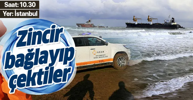 Son dakika: Riva'da sürüklenen Panama bandıralı kargo gemisi kurtarıldı