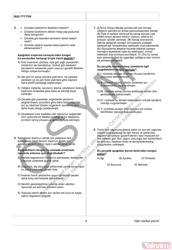 YKS TYT FUL A-B-C-D kitapçığı soru ve cevap anahtarı! 2022 YKS TYT SORU VE CEVAPLARI PDF İNDİR! osym.gov.tr YKS TYT Türkçe, Sosyal Bilimler, Matematik, Fen, Coğrafya, Din cevap anahtarı! - 4