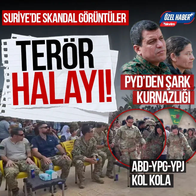 Suriyede skandal görüntüler! İmralının Silah bırak dediği 3 harflilerden ağır silahlı etkinlik: ABD askerleri YPGlilerle halaya durdu