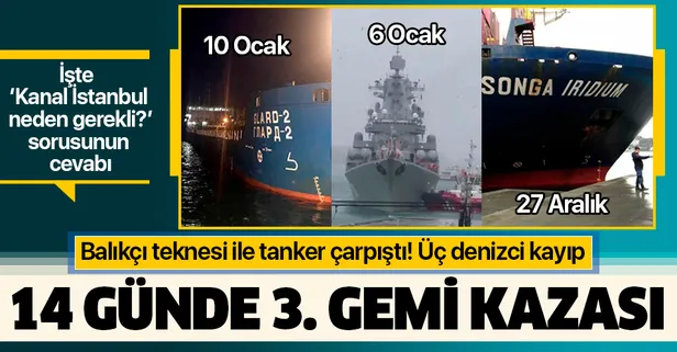 Son dakika: 14 günde 3. gemi kazası! Kilyos açıklarında balıkçı teknesi ile tanker çarpıştı
