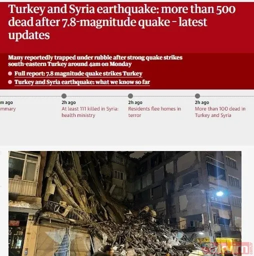 Kahramanmaraş Pazarcık'ta 7,7 büyüklüğünde deprem! Dünya basınında ilk manşet! 16 ülkenin sallandığı deprem hakkında şok harita - 19