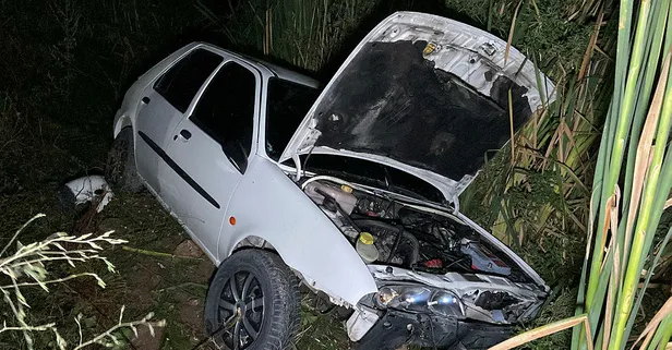 Şarampole yuvarlandı eşini aradı: Kaza geçirdim sakin ol