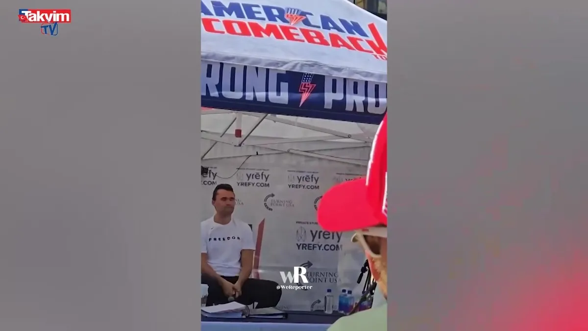 ABD'li siyasi aktivist Charlie Kirk'e silahlı saldırı kamerada | VİDEO