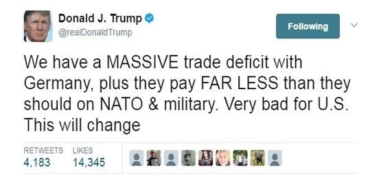 Donald Trump, Twitter hesabından yaptığı paylaşımda Almanya'yı hedef aldı-2