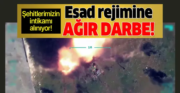 İdlib şehitlerimizin intikamı alınıyor! Esad rejimine büyük darbe!