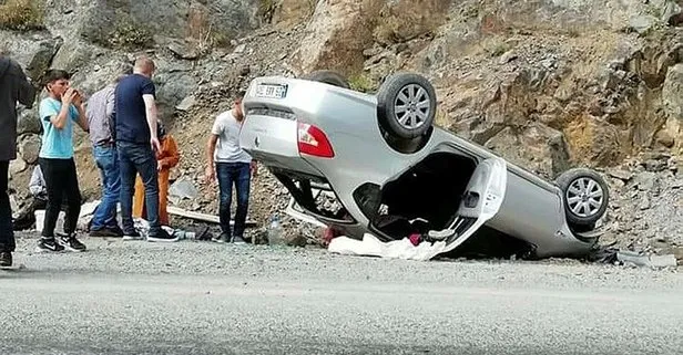 Gümüşhane'de feci kaza! Şarampole uçtu