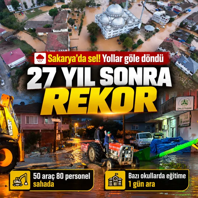 Sakarya Karasuda son 27 yılın rekor yağışı: Darıçayırında sel ve su taşkınları yaşandı!