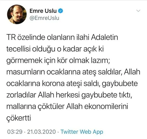 Firari FETÖ'cü Emre Uslu'dan skandal koronavirüs açıklaması-2