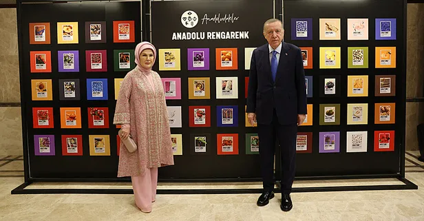 Başkan Erdoğan ve eşi Emine Erdoğan "Anadoludakiler Projesi" sergisini ziyaret etti
