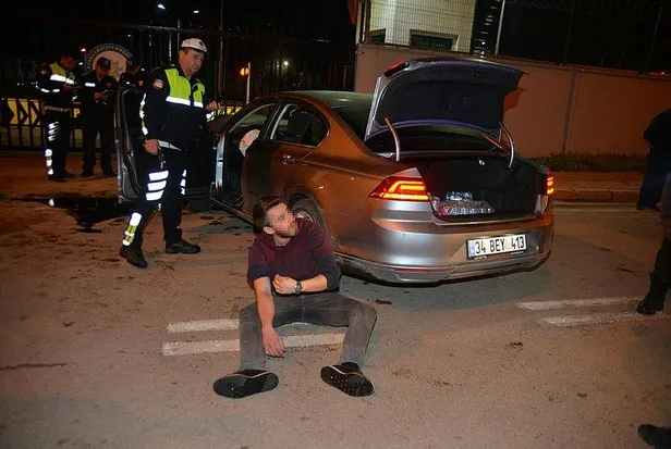 Polisten kaçtı emniyetin kapısına çarptı!-4