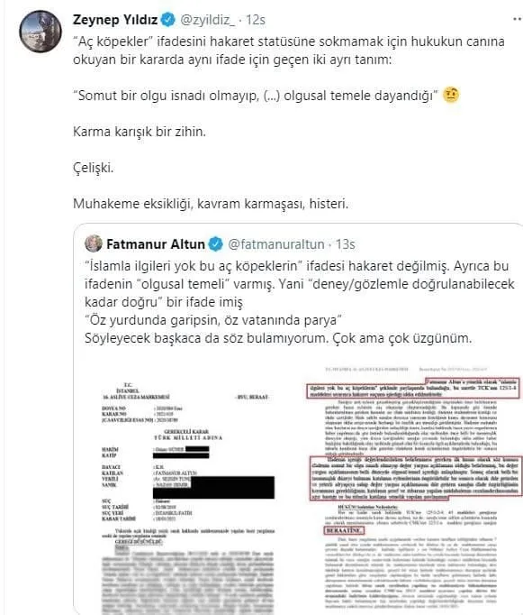 İstanbul 16. Asliye Ceza Mahkemesi tarafından hukukun canına okuyan karar! Fatmanur Altun'a edilen hakareti akladılar-9