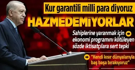 Başkan Recep Tayyip Erdoğan: Kur garantili milli paradan bahsediyoruz ama bunu hazmedemiyorlar