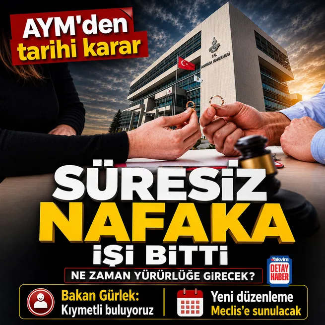 AYMden süresiz nafaka kararı: Oy çokluğuyla kabul edildi | 9 ay sonra yürürlüğe girecek