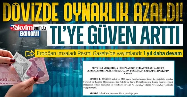 Kur Korumalı Mevduat hesaplarında süre 1 yıl uzatıldı: Karar Resmi Gazete’de!