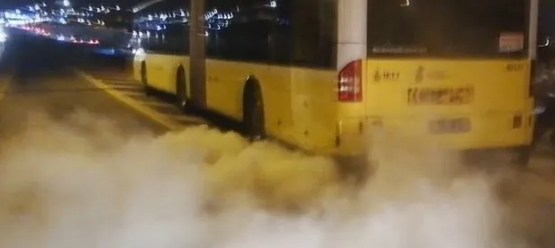Metrobüste yangın paniği!