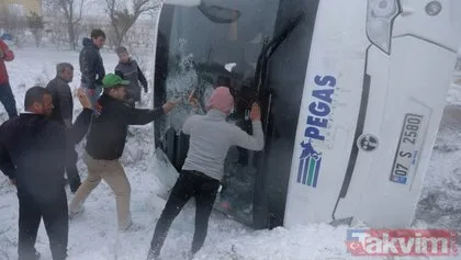 Konya’da Rus turistleri taşıyan iki otobüs devrildi! Bir Rus turist hayatını kaybetti