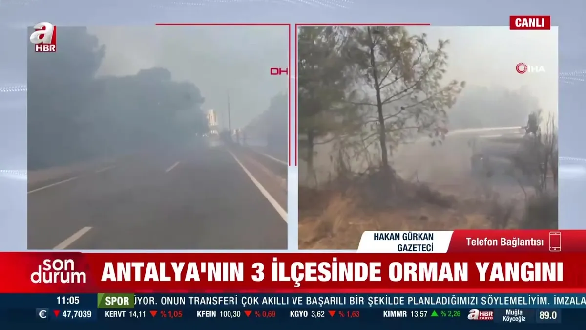 Antalya'nın 3 ilçesinde orman yangını!