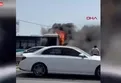 Çorlu’da belediye otobüsü yandı!