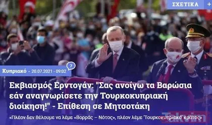 Başkan Erdoğan’ın KKTC’deki konuşması Yunan’ı çıldırttı! Manşetten böyle verdiler