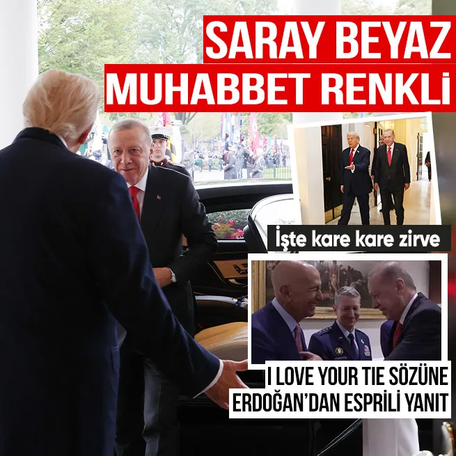 ABDdeki zirveden tarihi kareler! Trump kapıda karşıladı koltuğunu çekti Başkan Erdoğan şeref defterini imzaladı