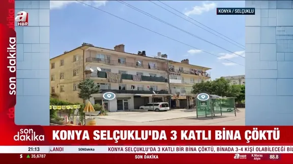 Konya Selçuklu'daki binanın çökmeden önceki görüntüsü ortaya çıktı!