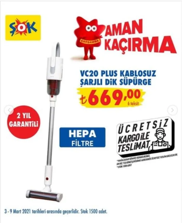 1614689713903.jpg ŞOK aktüel ürünler kataloğu 3-9 Mart 2021! Efsane ürünler geliyor! Robot süpürge, Fitness ve koşu bandı, Kablosız şarjlı süpürge...-3