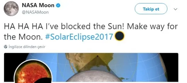 Nasa Moon hesabından olay yaratan tweet