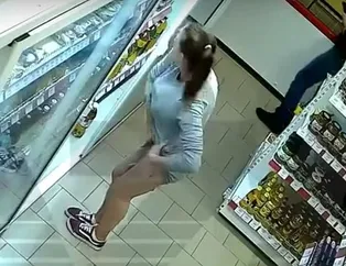 Markette akılalmaz görüntü! İç çamaşırının içine sakladı