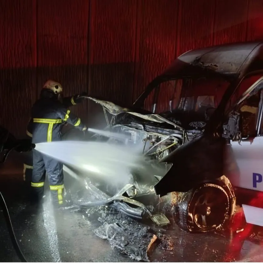 Seyir halindeki işçi servisi yandı!