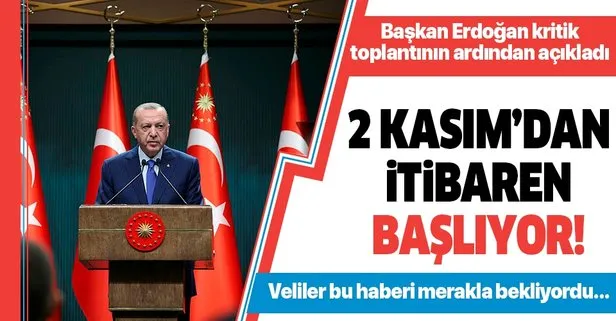 Başkan Erdoğan’dan ’yüz yüze eğitim’ açıklaması: 5 ve 9’uncu sınıflar 2 Kasım’da başlıyor