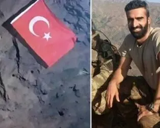 Gara şehidi Karayılan’ın inine Türk bayrağı dikmiş