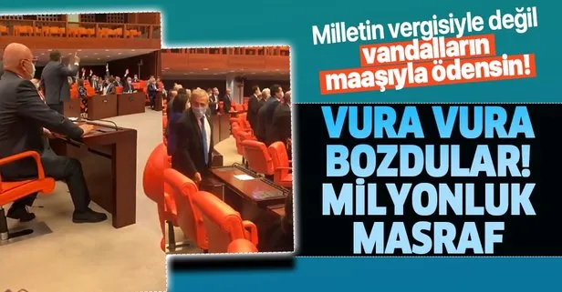 TBMM’deki elektronik ses ve oylama sistemi CHP ve HDP’li vekillerin vurmalı eylemleri nedeniyle bozuldu! Milyonlarca lira zarar