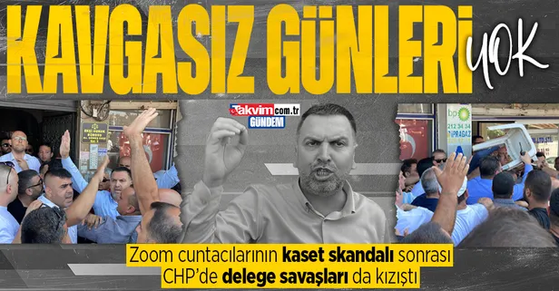 CHP'de gerginlik bitmiyor! Delege seçimleri öncesi partililer birbirine girdi: Sandalyeler havada uçuştu