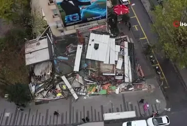 Şişli'de 25 kişinin zehirlenmesi iddiasıyla gündeme gelen restoran yıkıldı