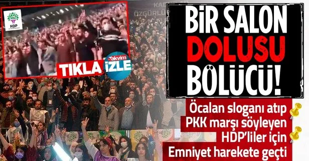 HDP’nin İstanbul Kongresi’nde skandal! ’Öcalan’ sloganı atan bölücüler PKK marşı okuyarak ant içti