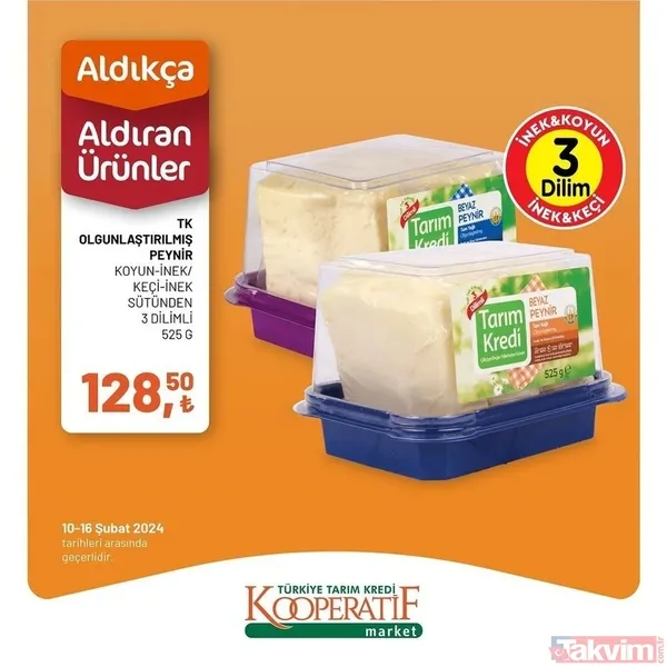 Tarım Kredi market 10-16 Şubat fiyat listesi! 41 üründe dev indirim! Peynir, 94.90 TL, Çay 54.90 TL, 6'lı kağıt havlu 54.90 TL... - 5
