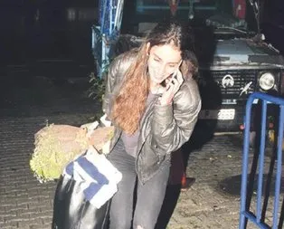 Kendine çiçek aldı