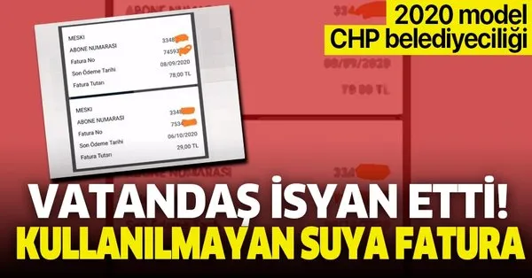 Chp Li Mersin Buyuksehir Belediyesi Nden Vatandasi Cileden Cikaran Skandal Kullanilmayan Suya Fatura Takvim