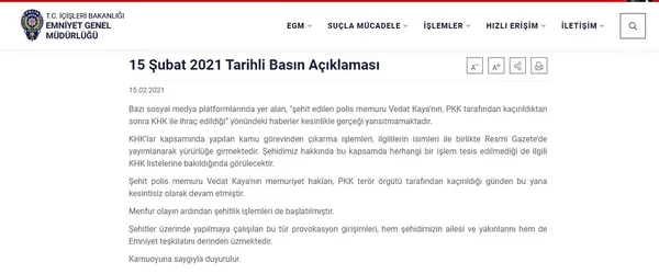 emniyet-genel-mudurlugunden-sehit-polis-vedat-kayayla-ilgili-sosyal-medyadaki-asilsiz-iddialara-yalanlama-1613385008939.jpg Emniyet Genel Müdürlüğünden şehit polis Vedat Kaya'yla ilgili sosyal medyadaki asılsız iddialara yalanlama-1