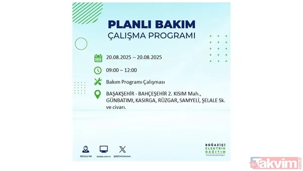 ⚫20 Ağustos 2025 İstanbul'da Elektrik Kesintisi Yaşanacak İlçe Ve Mahalleler