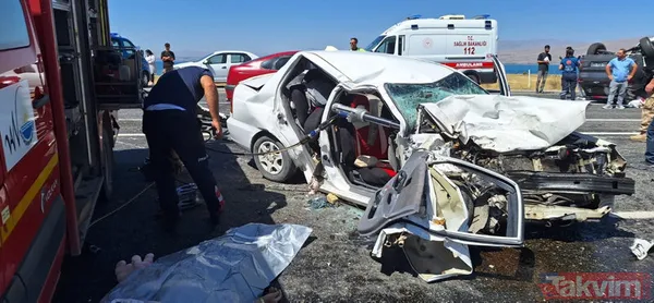 Van'da 'kafa kafaya' facia! Cip ters döndü otomobil kağıt gibi ezildi - 13