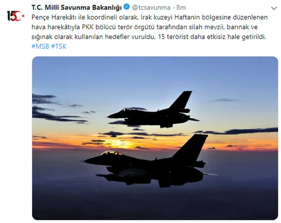 Son dakika! Pençe Harekâtı'nda sıcak gelişme: 15 terörist daha etkisiz hale getirildi-1