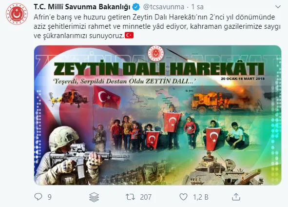 Son dakika: MSB, 'Zeytin Dalı' şehitlerini andı-1
